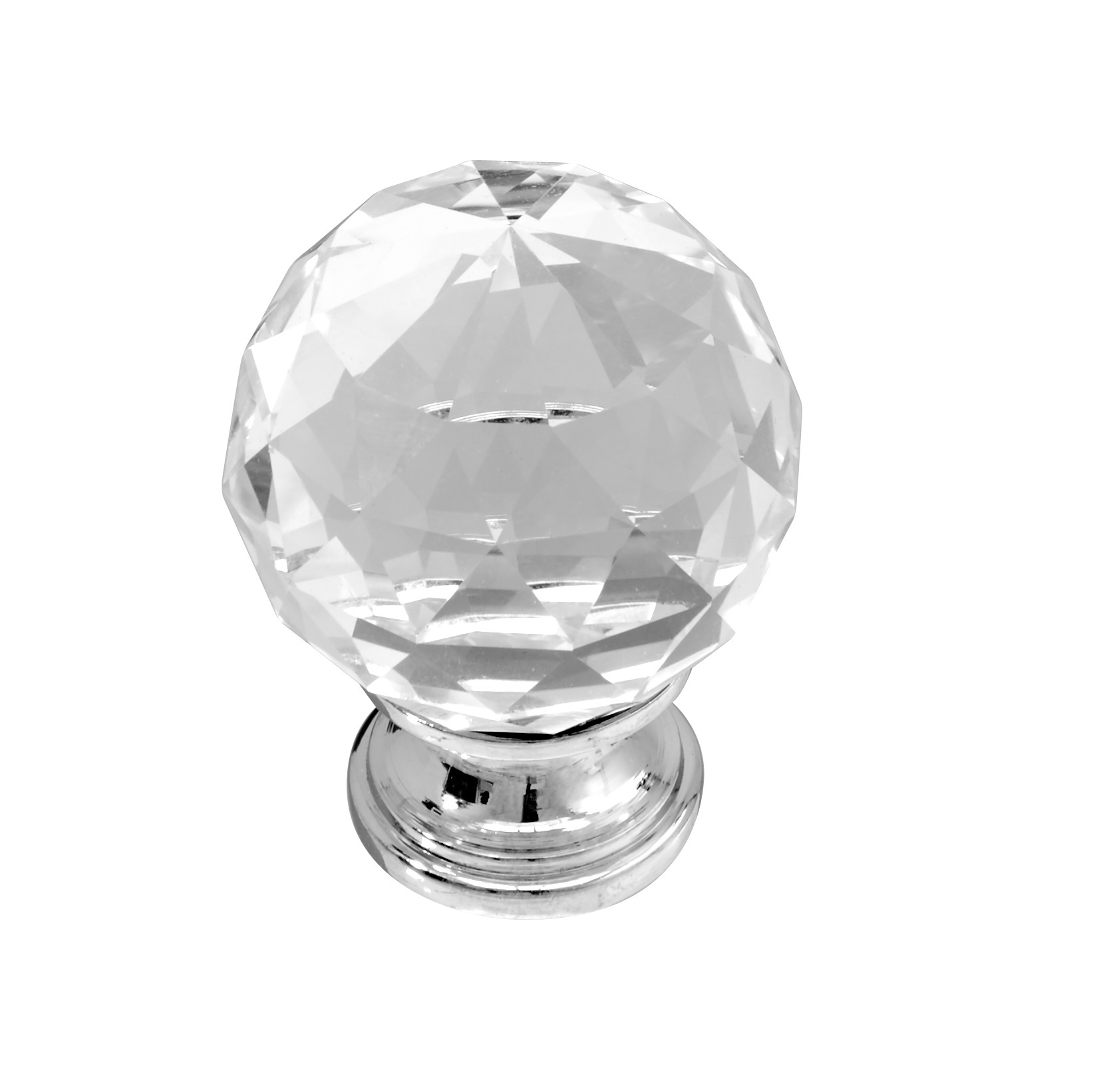 main image of Chrome & Clear Glass Knob